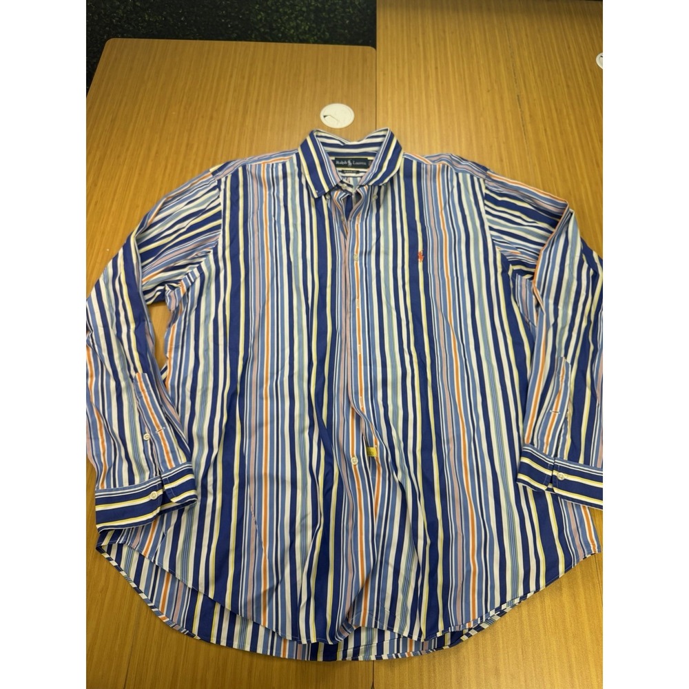 Men's Ralph Lauren Classic Fit XXL Multicolor Stripe Button Front Shirt